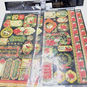 Graphic 45 Retired Warm Wishes Chipboard Christmas Accents Scrapbooking